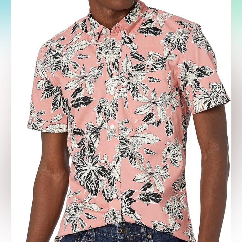 Goodthreads Men's Standard-Fit Short-Sleeve Printed Poplin Shirt-xxxl 3xl
